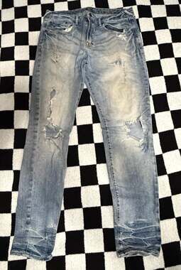 Prps Distressed Light Wash Slim Fit Stretch Jeans
